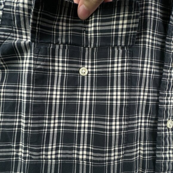 Polo Ralph Lauren Long Sleeve Button Up Shirt Plaid Blue Large Classic Pockets - Picture 11 of 16